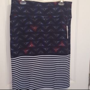NWT  LULAROE CASSIE STRIPED PENCIL SKIRT XL